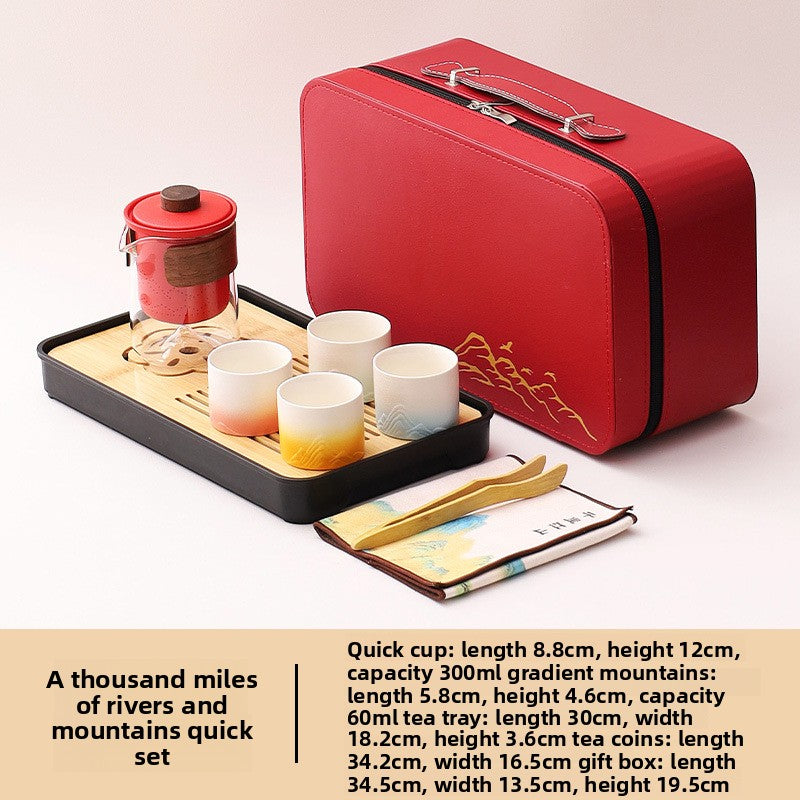 Portable Travel Tea Set with Traditional Design